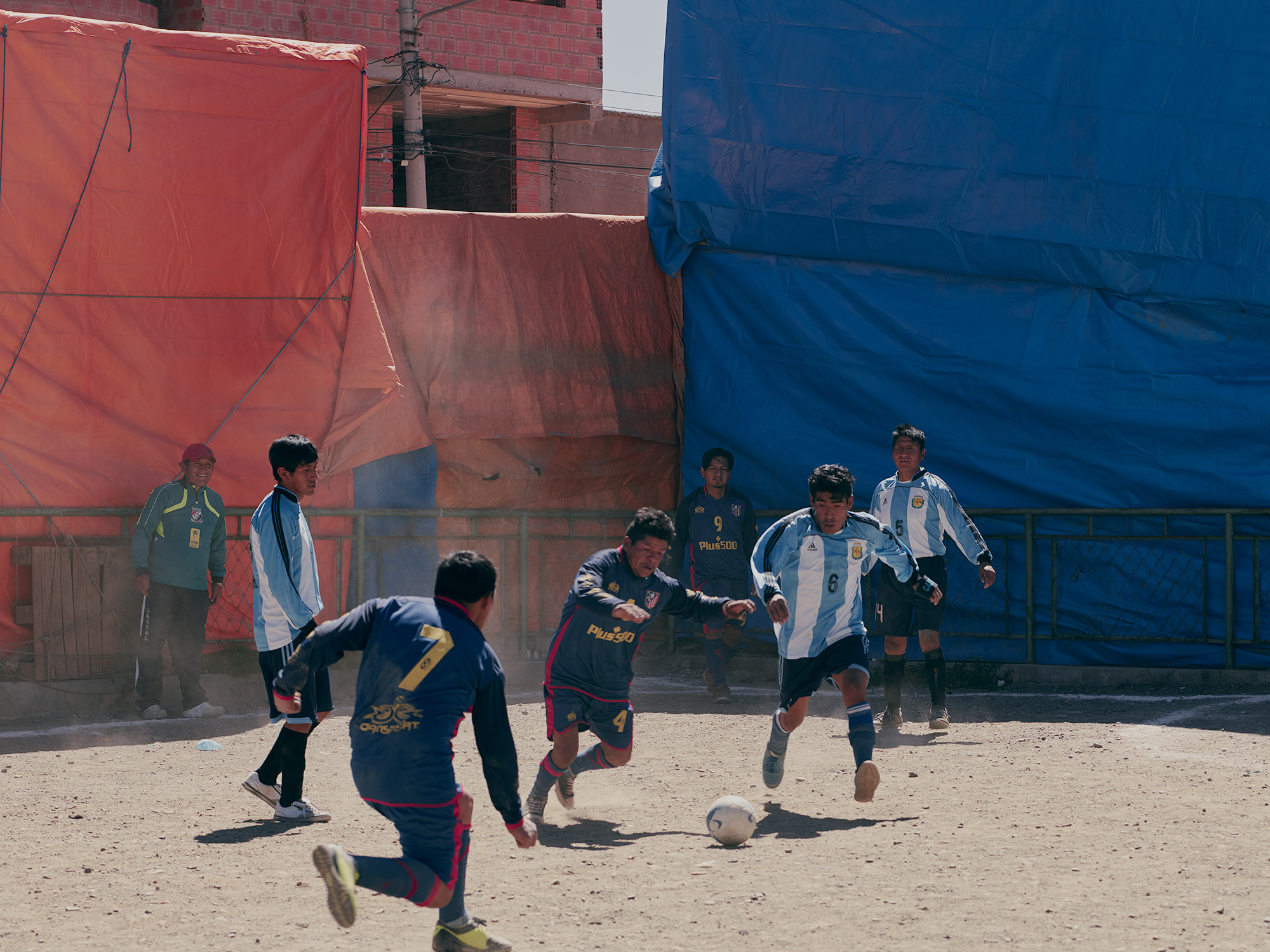 Bolivian kids playing football